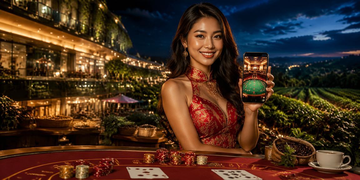 Người dùng truy cập ứng dụng casino gpc5508 tại chợ đêm Hội An
